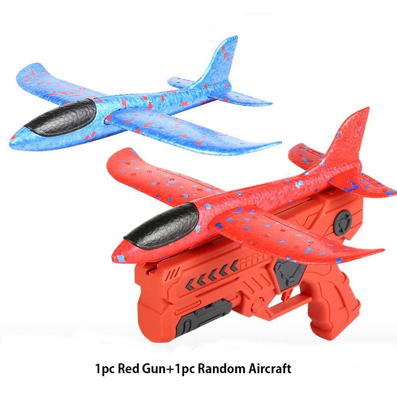 Non-Toxic Foam Ejector Plane Gun Children'S Outdoor Toy For Air Battle Gliding Foam Aircraft Parent-Child Interactive Toy Children Holiday Gift