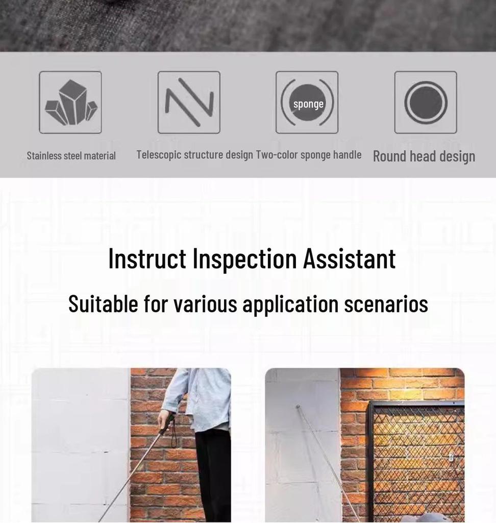 Hollow Drum Hammer Inspection Set for Thick Floor Tiles with Telescopic Rod