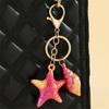 Stylish Beach Inspired Shell Keychain Conch Starfish Star Pendant Keyring Charm Fashionable Sea Inspired Jewelry
