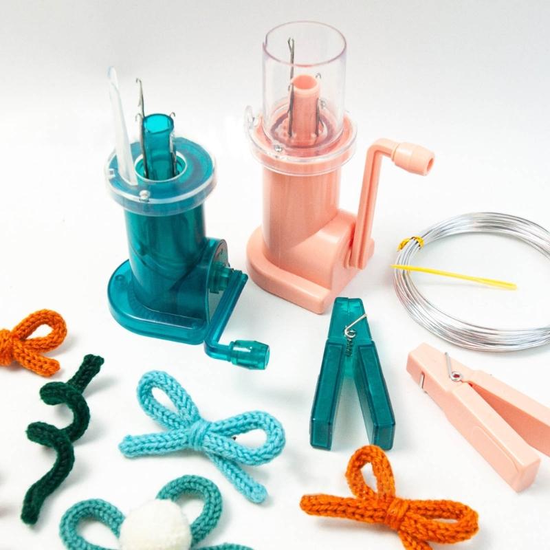 DIY Household Hand Spool Knitter, Mini Sewing Knitting Machine Hand-Operated Knitting Machine Craft Bracelet Weave Tool