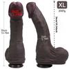35cm Oversized Realistic Dildo, Huge Mushroom Head Soft Silicone Penis, 4 Colors Available, Wearable Harness Compatible, Lifelike Adult Toy