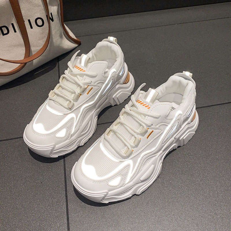 Women's Shoes Black Sneakers Spring Breathable Soft-soled Non-slip Shoes Mesh Dad Shoes Casual Shoes