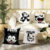 Felix the Cat Pillow Case Square Double-Sided Printing Short Plush Sofa Cushion Cover Bedroom Bedside