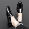 Fashion Flat Bottomed Men's Leather Shoes Black and White Style Office and Leisure Party Comfortable Work Plus Size Slip On Daily Shoes