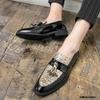 Luxury Designer Pointed Tassel Sequins Patchwork Oxford Shoes For Mens Formal Wedding Dress Homecoming Sapatos Tenis Masculino
