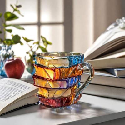 Painted Book Mug Acrylic Drink Coffee Cup 11oz Reading-inspired Mug Novelty Book Drinkware Literary Lover Gifts