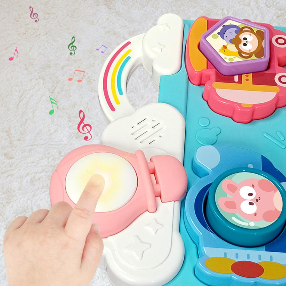 Montessori Baby Kształt Poznawczy Gra Planszowa do Dopasowywania z Dźwiękiem Trening Inteligencji Wczesne Edukacyjne Zabawki Muzyczne Zabawki Puzzle