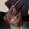 Large capacity new retro fashion versatile casual simple trend texture foreign style commuting shoulder crossbody tote bag
