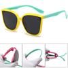 Unisex Outdoor Polarized Sunglasses for Boys Girls Flexible Silicone Square Frame Outdoor Travel Kids Eyeglasses UV400 Eyewear