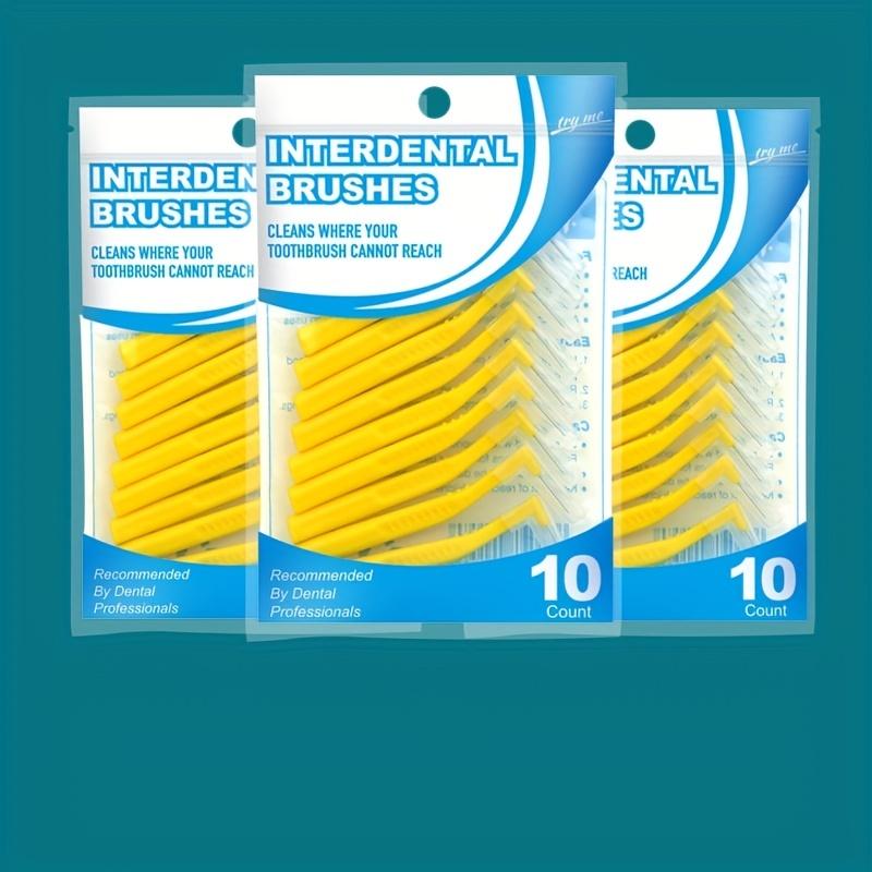 L-Shaped Interdental Brushes 10 Pack Portable Dental Cleaning Soft Bristles for Teeth Gaps Oral Care