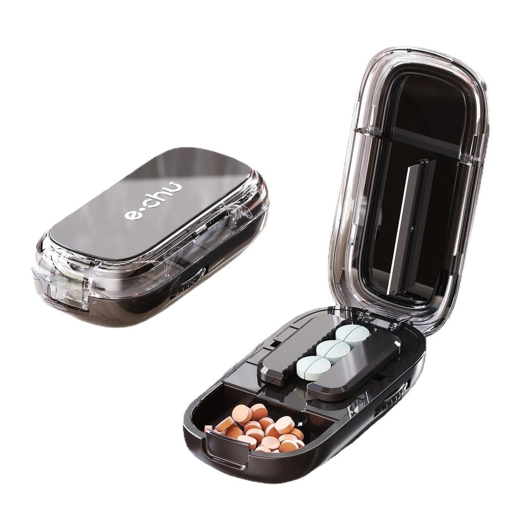 Pill Cutter & Divider: Precise 1/4 & 1/2 Cutting, Portable Pill Box