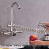 Lieve Wall-Mounted Stainless Steel Kitchen Faucet Set with Pull-Out Sprayer