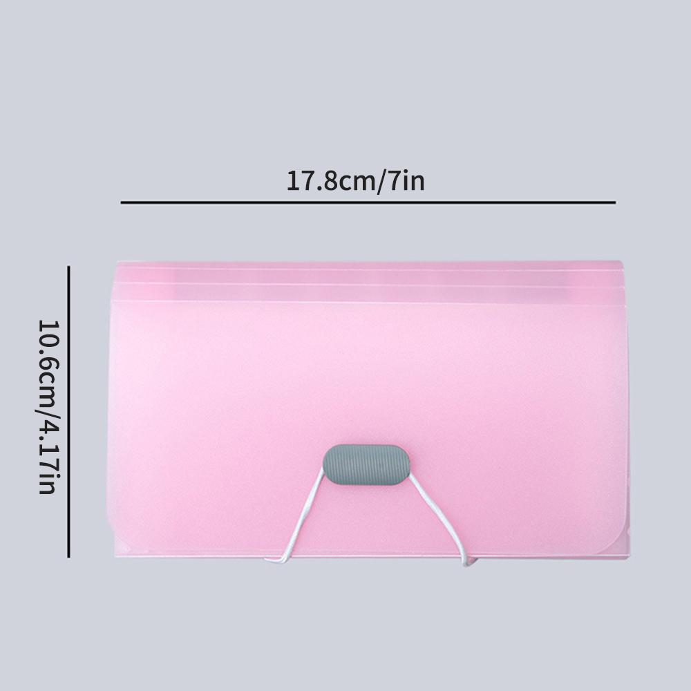 1PC 13 Cell A6 Mini Lanyard Organ Bag Office File Storage Candy Color Ticket Folder Transparent Folder