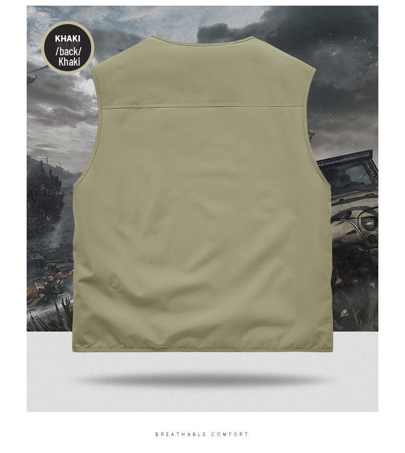 Men's Quick-Drying Sleeveless Photography & Fishing Vest with Multiple Pockets - Waterproof and Lightweight for Outdoor Activities