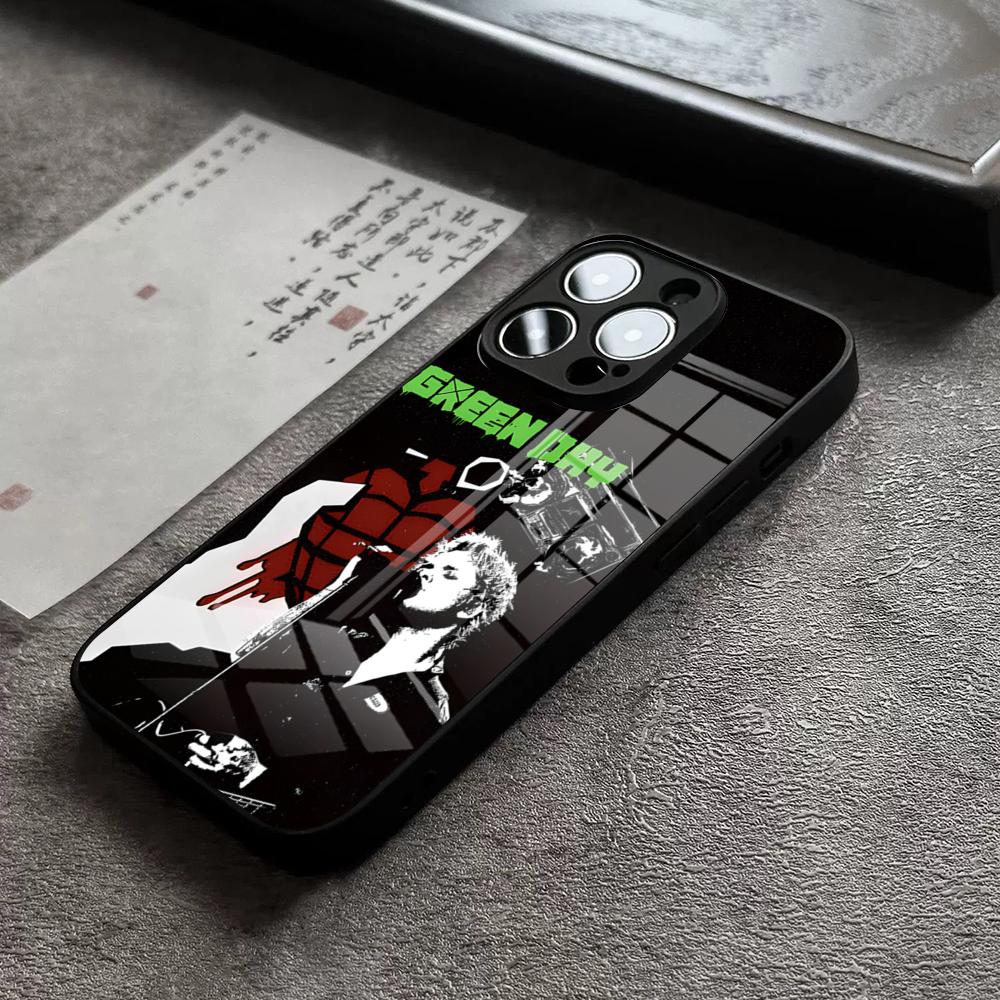 G-Green Day Band Phone Case For 17 Pro Max IPhone 16 Pro 15 12 11 13 Mini X XR XS 14 Plus SE Glass Cover