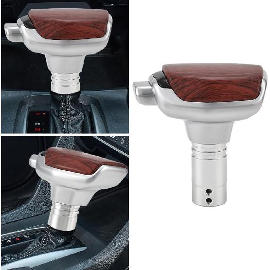 Automatic Gear Shift Knob Universal Auto Transmission Shifter Lever with Button Fit for Most Automatic Cars Truck SUV M8 M9 M10 M12, Wood Grain