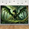 2D Magischer Grüner Drache Foto Hintergrund für Studio Fotoshooting