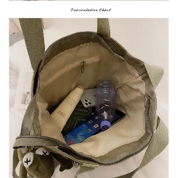 Spring New Ladies Shopping Bag Simple Fashion Handbag 2026 Nylon Waterproof Solid Color Messenger Large Capacity Shoulder Bag