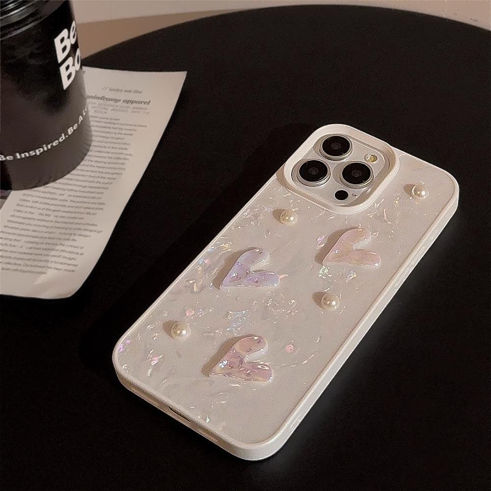 Three dimensional Love Pearl Iphone16 Apple 15 Mobile Phone Case 11 Suitable for 14promax Dream Shell 12 Fairy