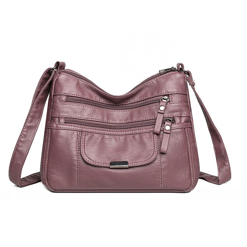 Vielseitige Schulter-Crossbody-Tasche aus weichem Leder