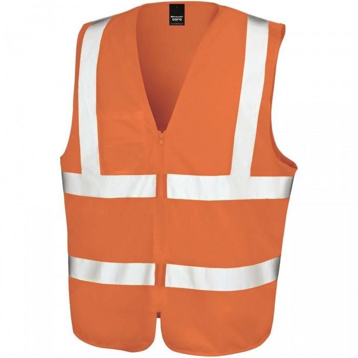 SAFE-GUARD by Result Unisex Adult Zipped Hi-Vis Vest