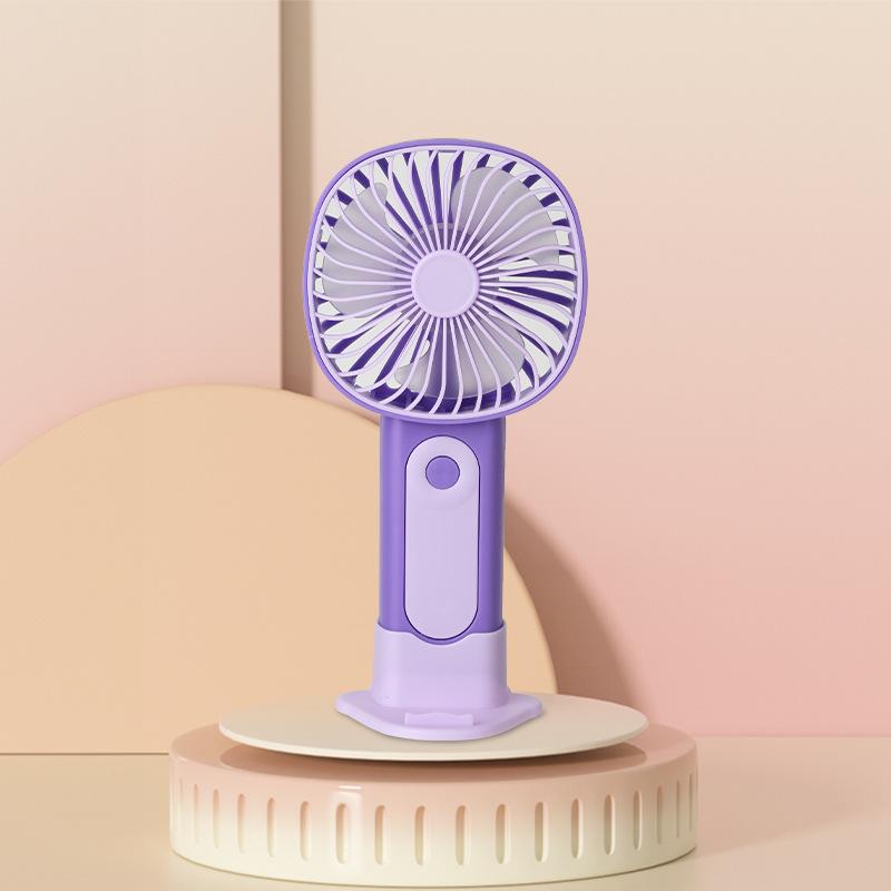 Mini Cartoon USB Rechargeable Handheld Fan - Three-Speed, Silent, Strong Wind Portable Desktop Fan