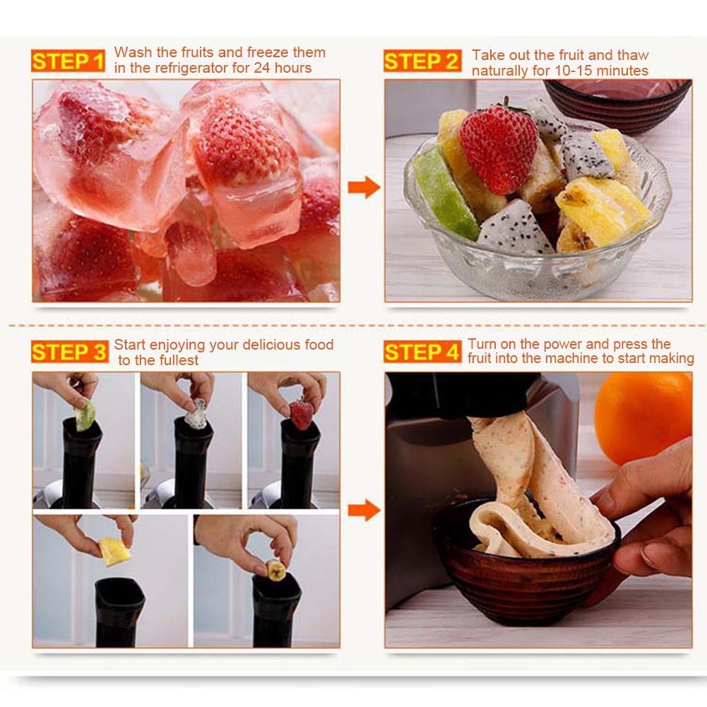 200w Home Ice Cream Maker Fruit Soft Serve Maker Energy-saving Electronic Ice Cream Machine For Frozen Fruit Dessert