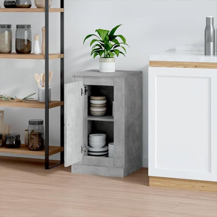 VidaXL Buffet gris béton 37,5x35,5x67,5 cm bois d'ingénierie 816208