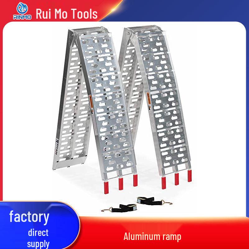 Aluminum Alloy Telescopic Slope Climbing Ladder for Motorcycle and Wheelchair Transport.