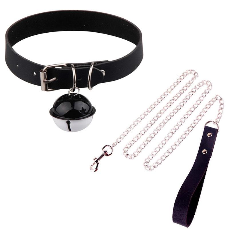 Bdsm Sex Collar Bondage Necklace Slave Leash Steel Chain Rivet Choker Dog Chain Punish Neck Collars Sex Toys For Woman Man