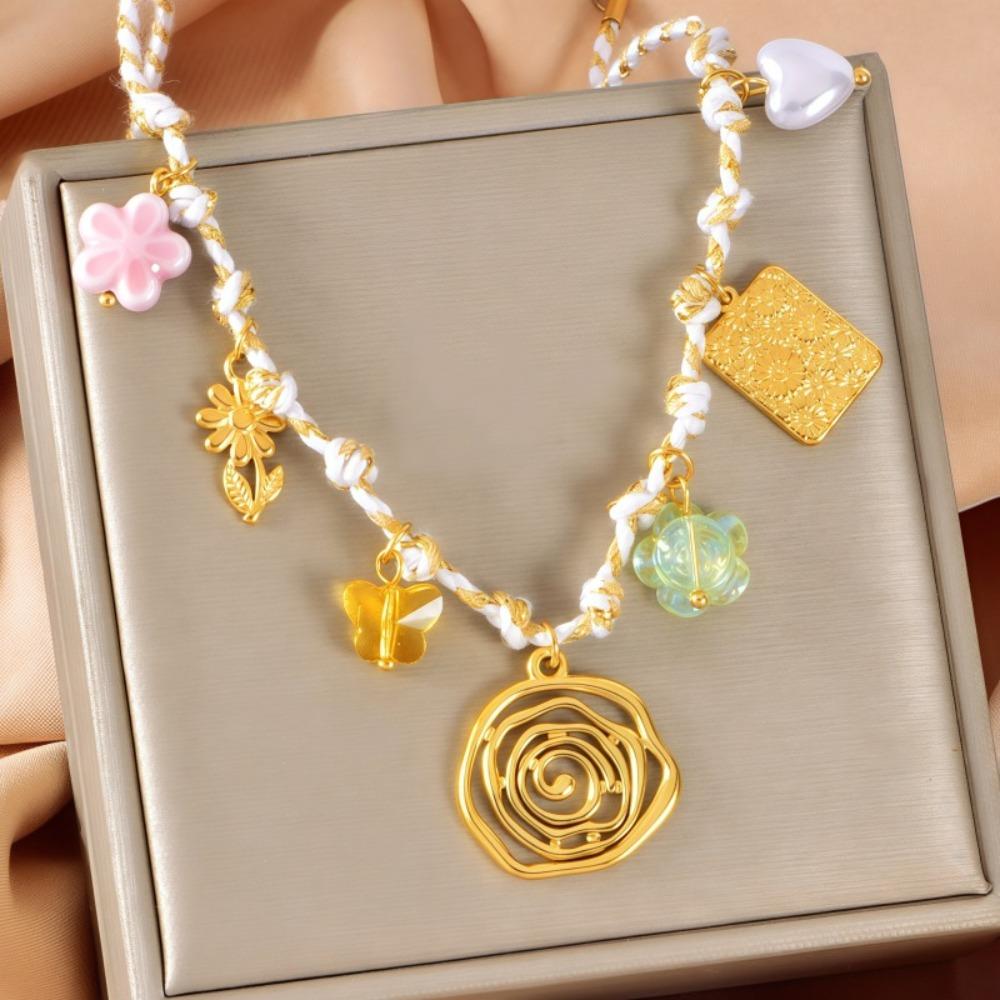 Multi-Pendant Shell Pendant Necklace Ocean Series Clavicle Necklace Starfish Necklace  Summer