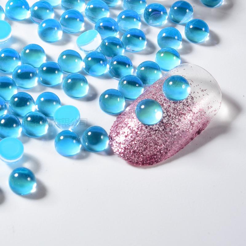 Crystal Glass Mocha Semicircular Pearl Nail Bead Diy Nail Art Man Fish Bead Beauty Mobile Phone Accessories