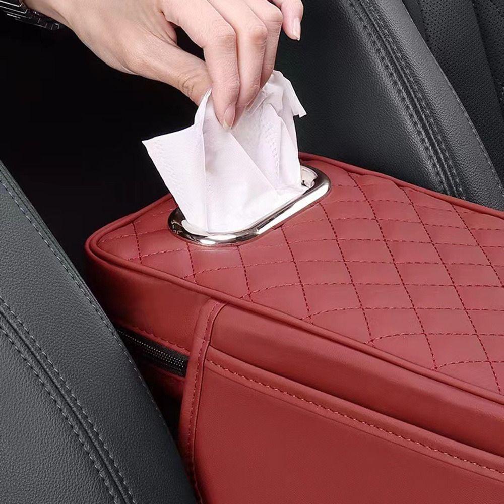 Universal Car Armrest Cover Elbow Rest Arm Rest Protector Mat Car Armrest Pad with Tissue Box  Auto