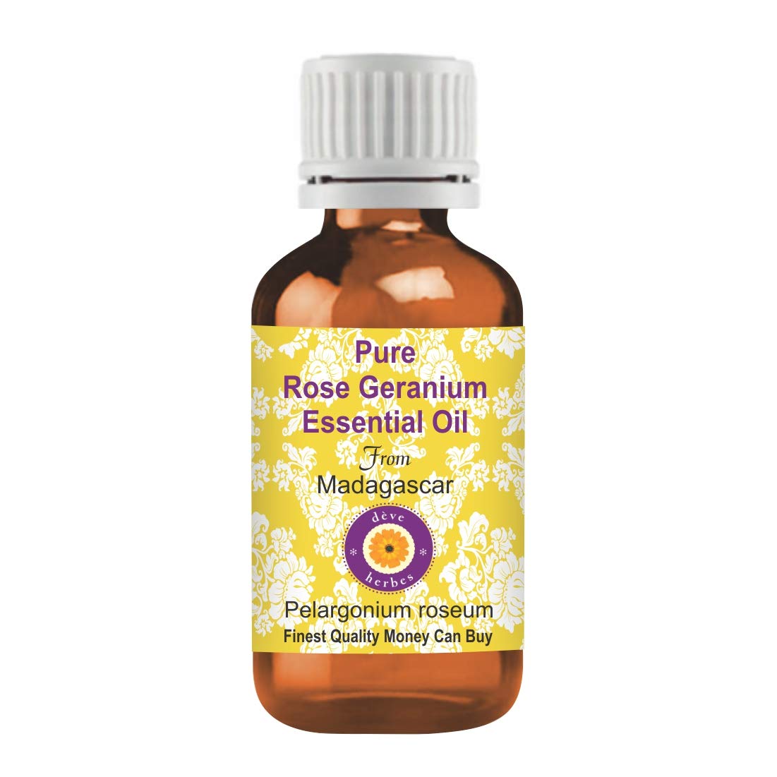 

Deve Herbes Rose Geranium Essential Oil (Pelargonium roseum) Pure | Non-Sticky | Non-greasy | Lightweight | Men & Women | All Skin Types | S