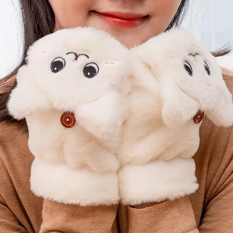 Γυναικεία χειμωνιάτικα βελούδινα γάντια χωρίς δάχτυλα βελούδινα ζεστά γάντια χειμερινά μαλακά χοντρά γάντια για γυναίκες κορίτσι εύκαμπτα μισό δάχτυλο