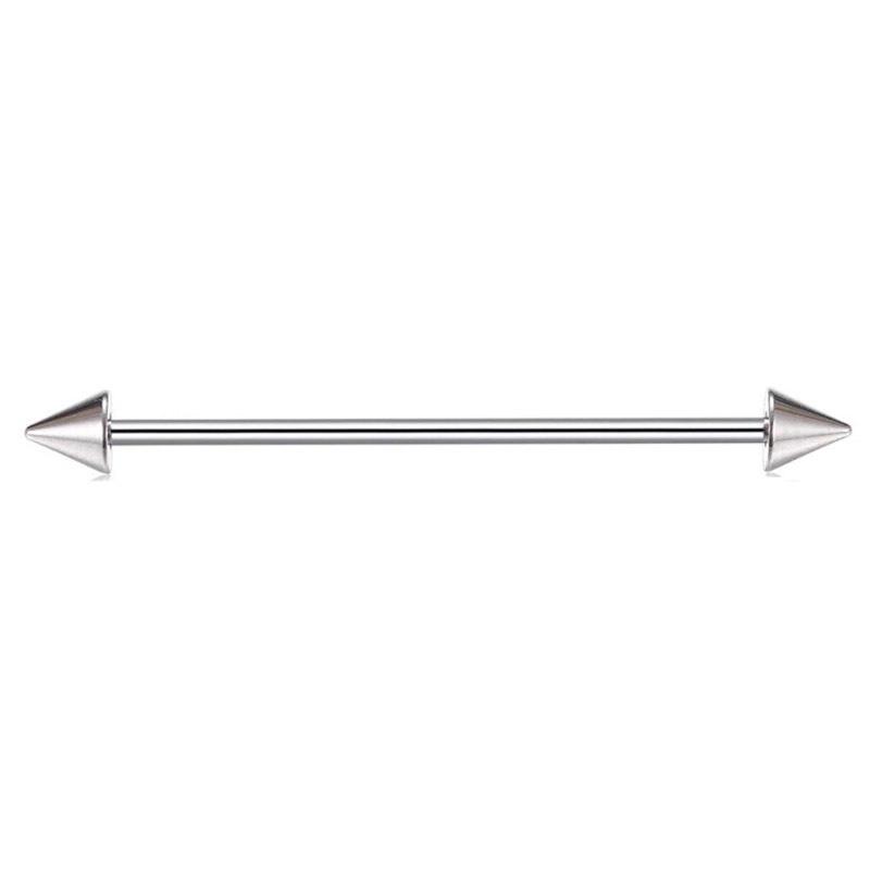 Industrielle Edelstahl-Barbell-Stecker - Horizontale Ohrstecker für Doppelpiercing