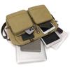 Commuter Handbag Multi-Pocket Men's Bag Large Capacity Crossbody Briefcase Solid Color Canvas Shoulder Bag