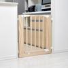 JTC BABY Wooden Natural Gate, White, Baby Gate, Installation Width 75-85cm, Tension Type, Auto-Close, Door Opening, Double Lock
