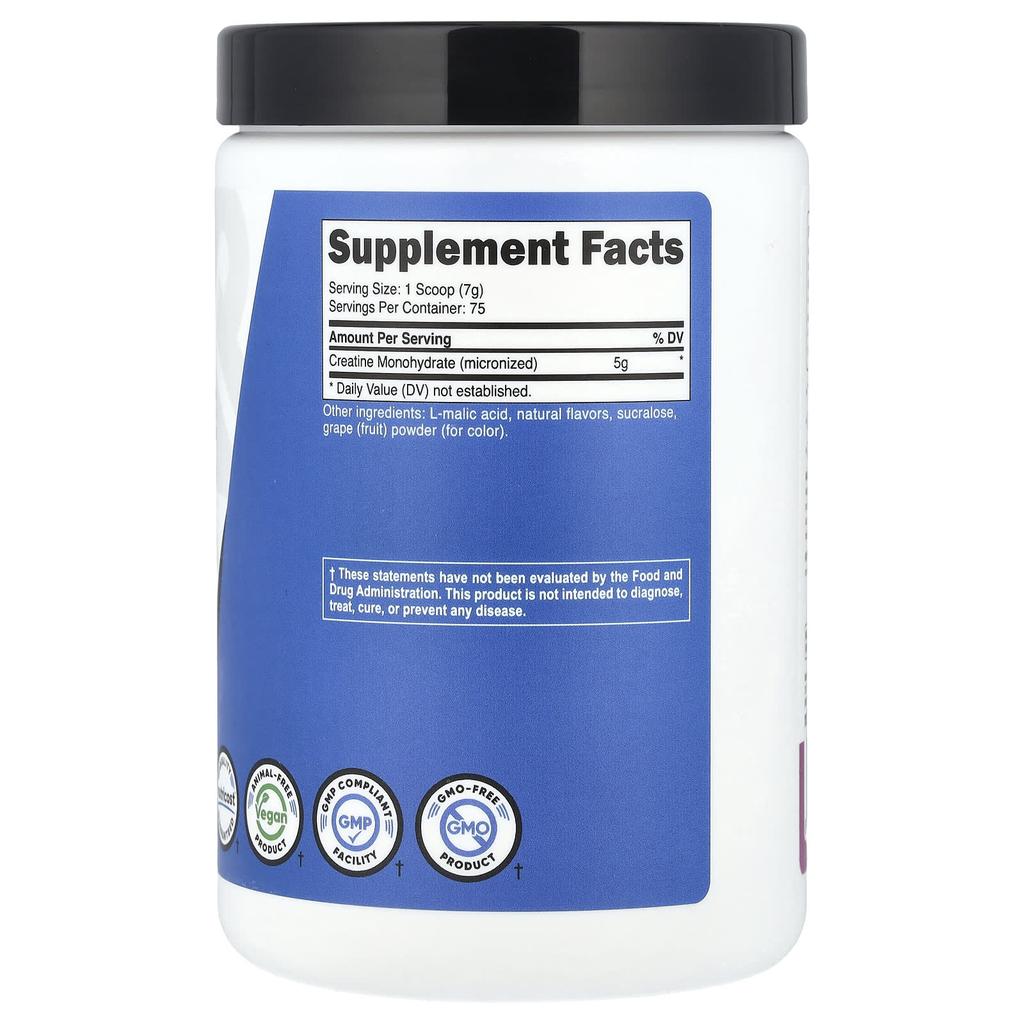 Athletic Performance, Creatine Monohydrate, Grape, 500G (1.1Lb)