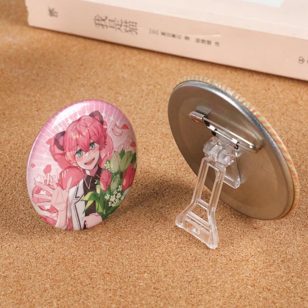 Clear Acrylic Badge Display Stand with Suction Base for Tinplate Badge Storage
