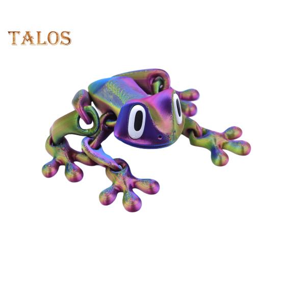 

Магнитная 3D-печатная игрушка-лягушка с подвижными суставами Магнит на холодильник в виде лягушки Фигурка животного с шарнирным соединением Украшение для домашнего офиса и монитора компьютера фиолетовый/зелёный