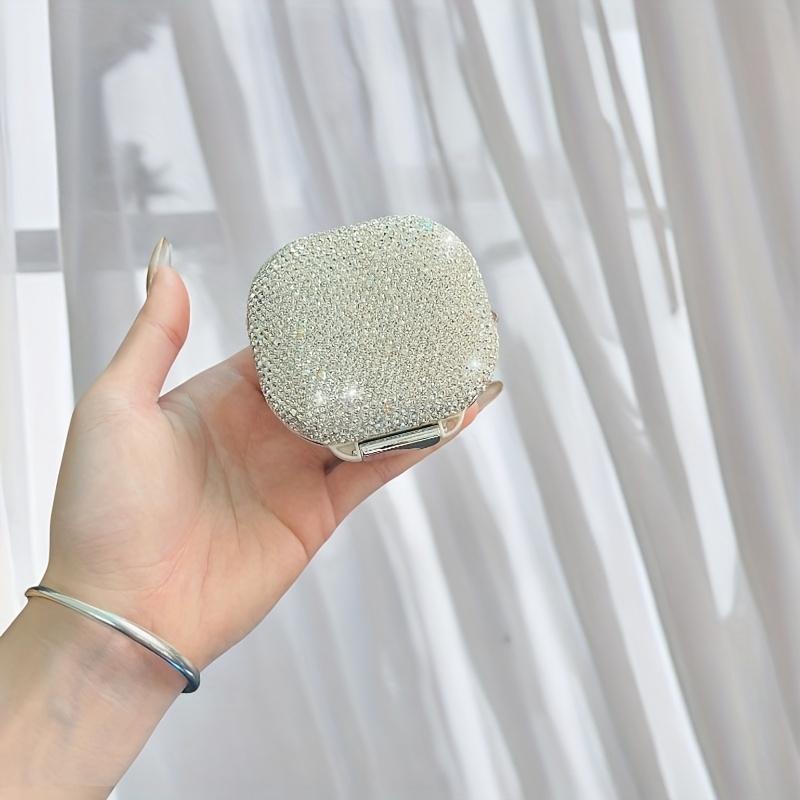 1 Stück Luxus Strass-Aufbewahrungsbox, Wasserdichte und Feuchtigkeitsbeständige Tragbare Aufbewahrungsbox für Medikamente, Vitamine, Schmuck, Ohrringe