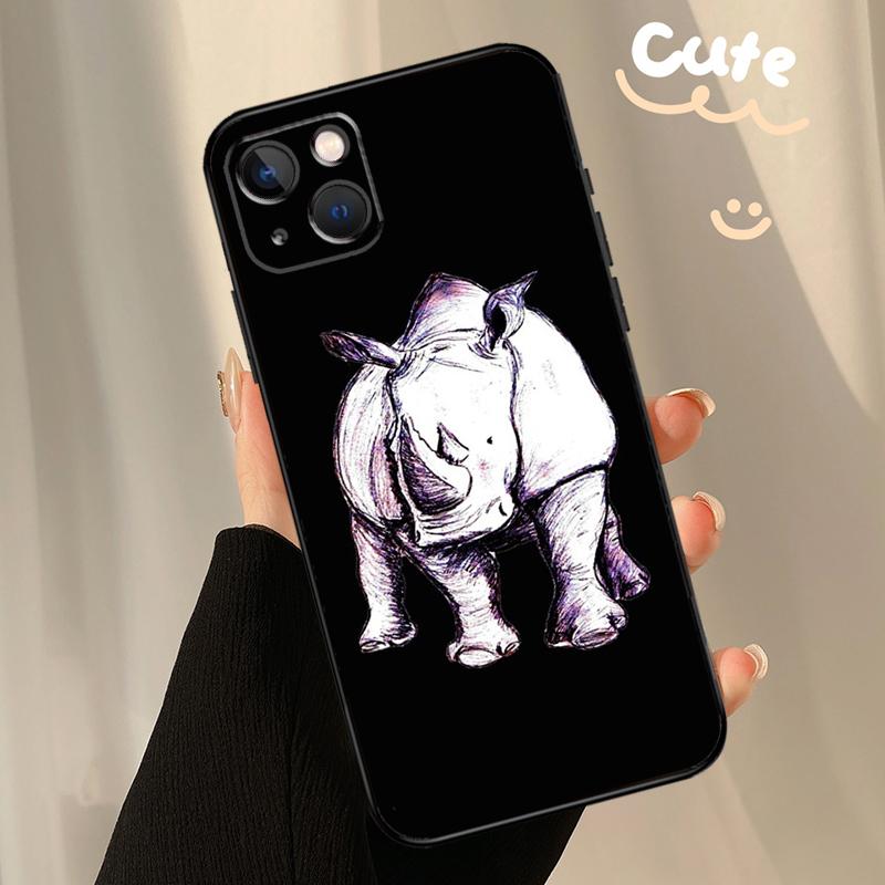 Rough Rhinoceros Rhino Beast Phone Case For iPhone 17 Pro Max 11 14 15 16 Pro Max Plus 13 12 Mini 16e 17 Air Back Cover