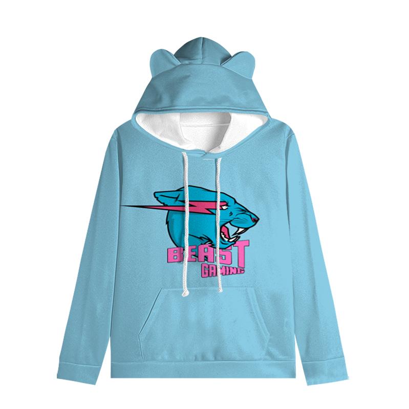 

Толстовка с капюшоном Lightning Cat унисекс детская уличная одежда весна/осень мальчики девочки кошачьи ушки кавайные топы индивидуальная одежда 160 бездна