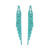 Classic Blue Long Fringed Earrings