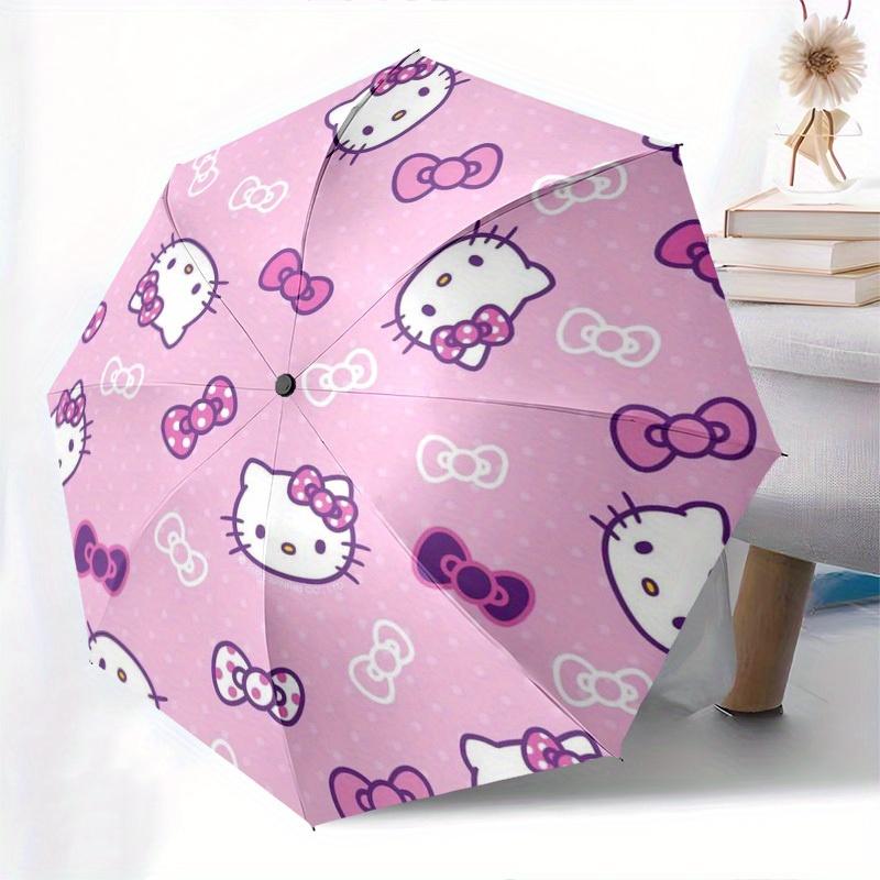 1pc Hello Kitty Pattern Umbrella with Plastic Handle,Suitable for All Seasons Home Travel Outdoor UmbrellaSanlio037
