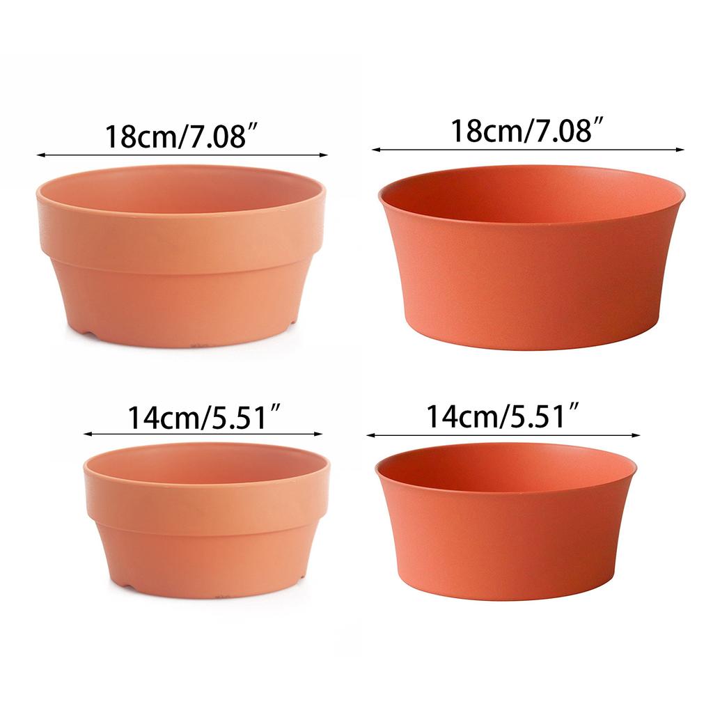 Plant Pot/Tray with Drainage Holes Imitation Ceramic Pot/Plate Gardening Supply