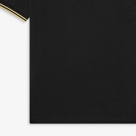 Twin Tip Fred Perry Shirt - Black/Champagne Made In England M12-157