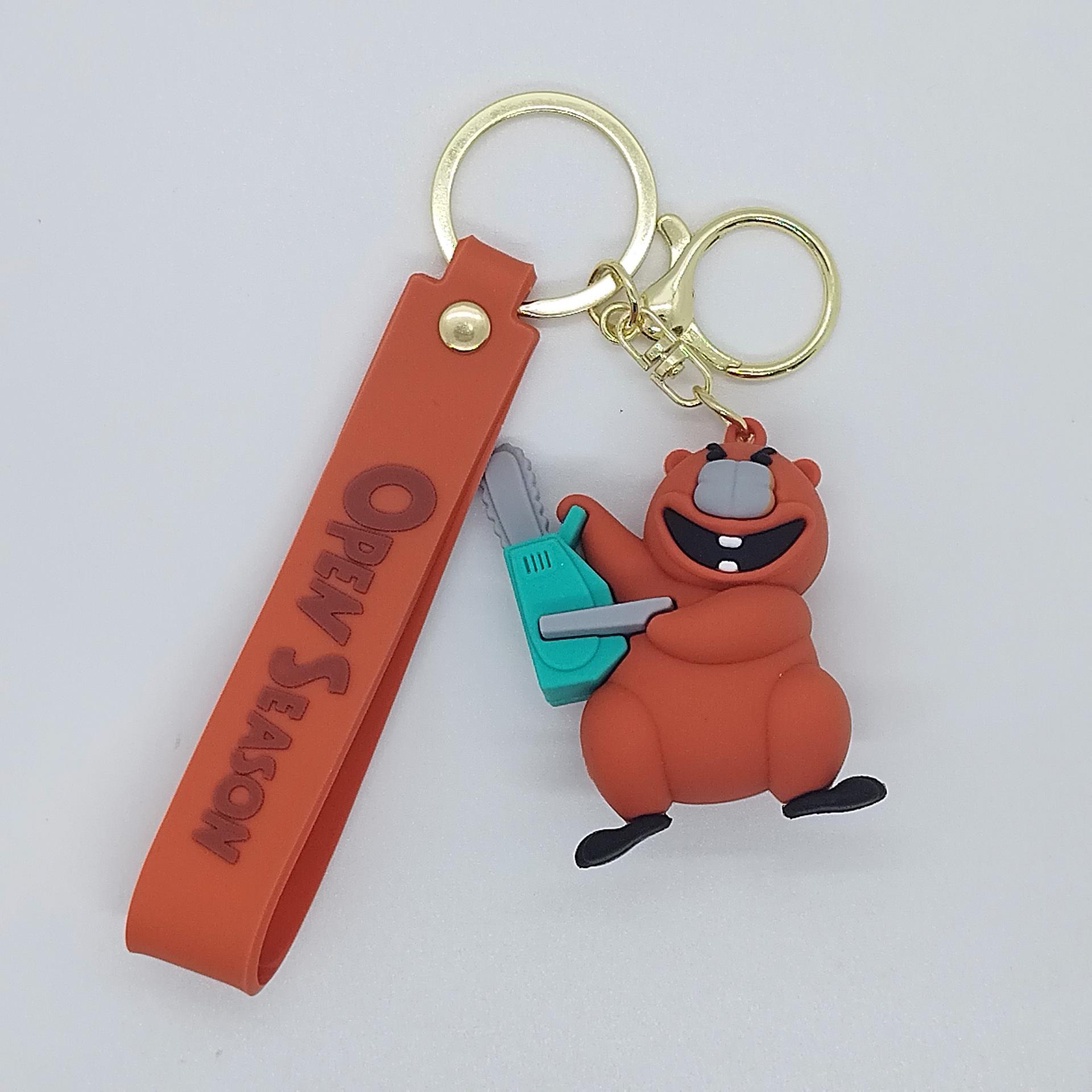 

New Creative Cartoon Jungle Counterattack Moose Keychain Bag Car Keychain Wholesale Fashion Toys Anime Cartoon Frind Cute