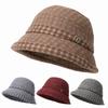 Woolen Bucket Hat for Mom Thickened and Warm Bucket Hat Fashionable Fashionable and Versatile